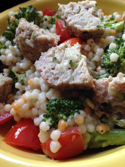 Couscous with Broccoli and Turkey-Zucchini Meatballs | real food. home made.